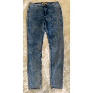 Blue Spice-Blue Denim Acid Washed High Waisted Skinny Jeans